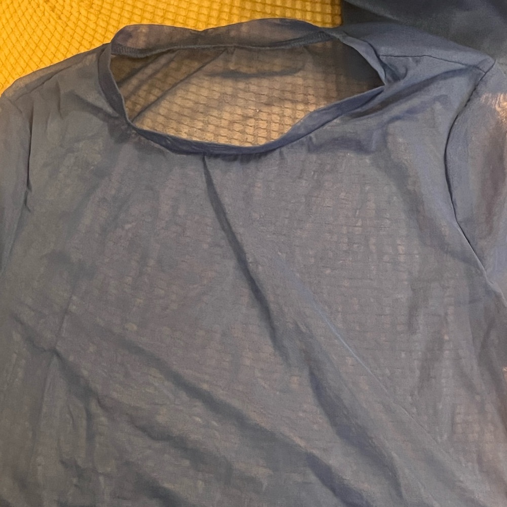 Blue sheer top